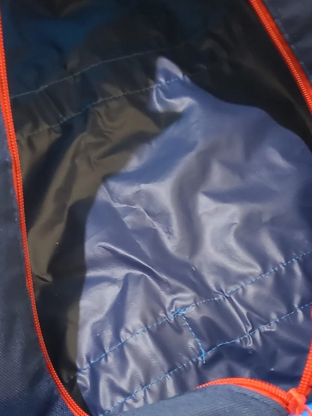 Men's Navy Duffel Bag with Bright Blue Straps